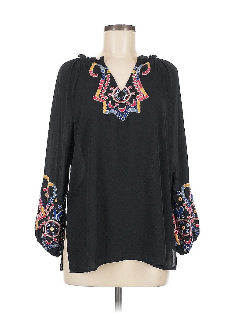 Pre-owned Neiman Marcus 3/4 Sleeve Blouse In Black