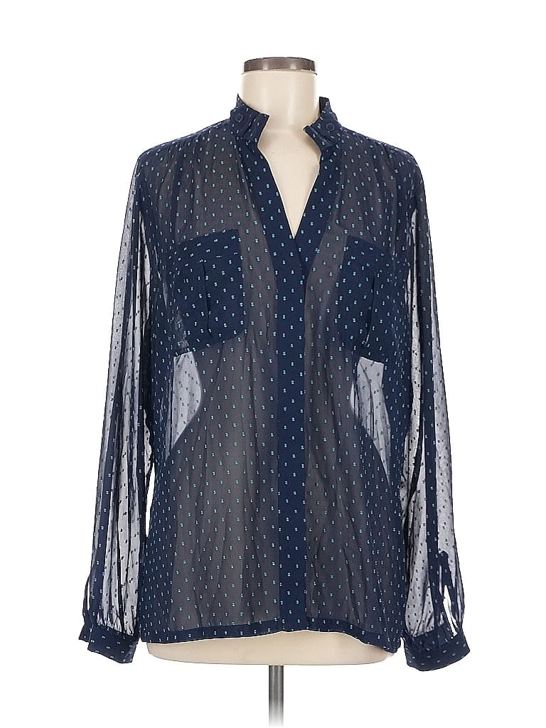 Pre-owned Tommy Hilfiger Long Sleeve Blouse In Blue