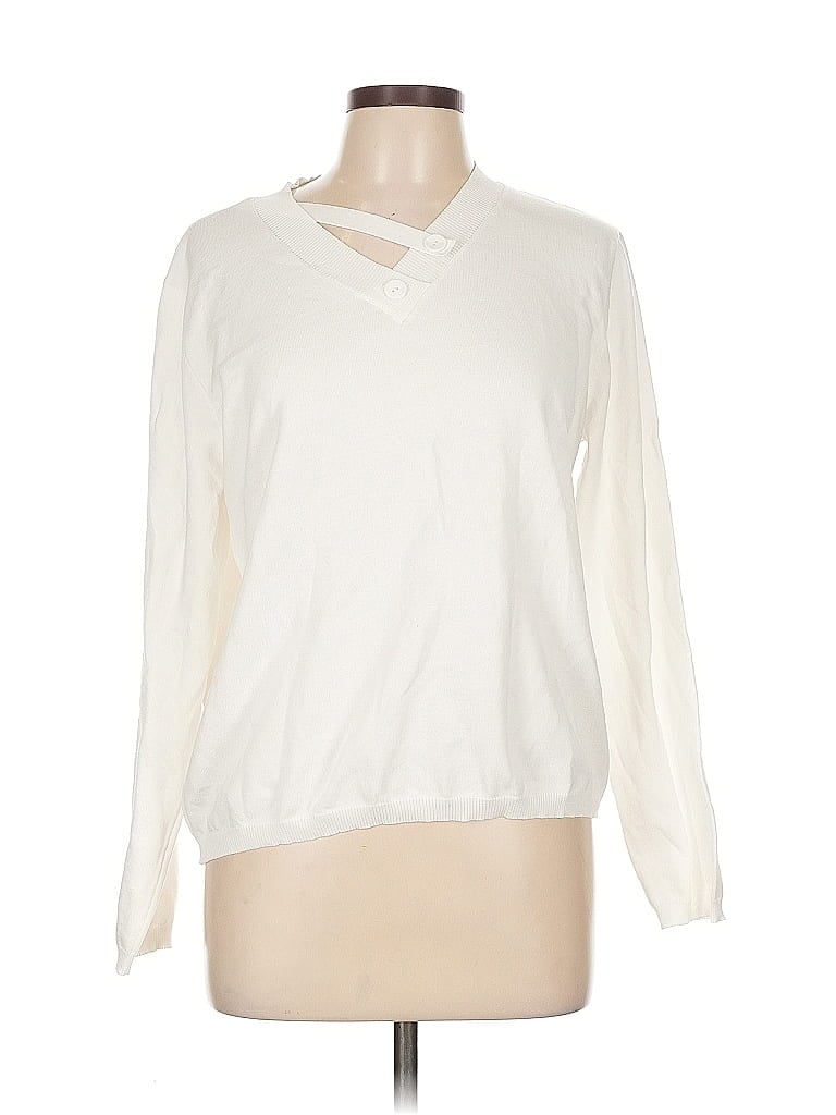 Pre-owned Unbranded Pullover Sweater In White