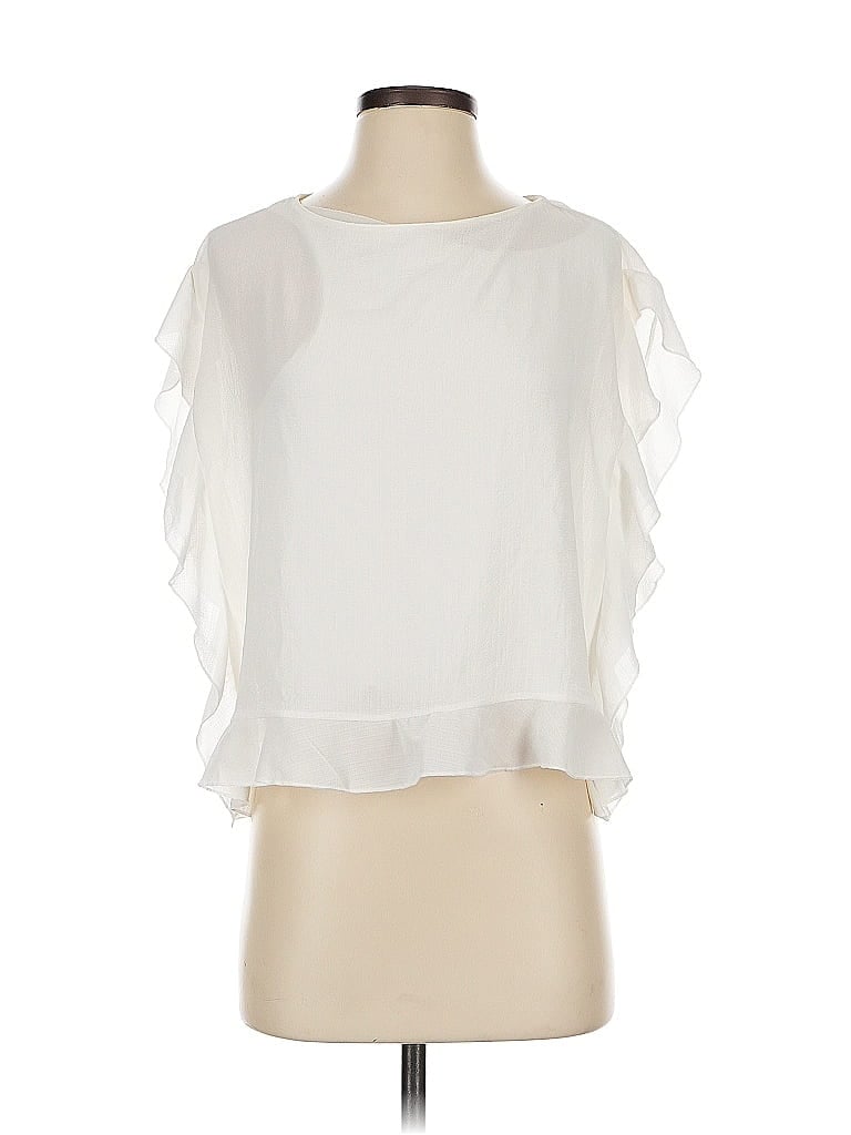 Pre-owned Zara W&b Collection Sleeveless Blouse In White