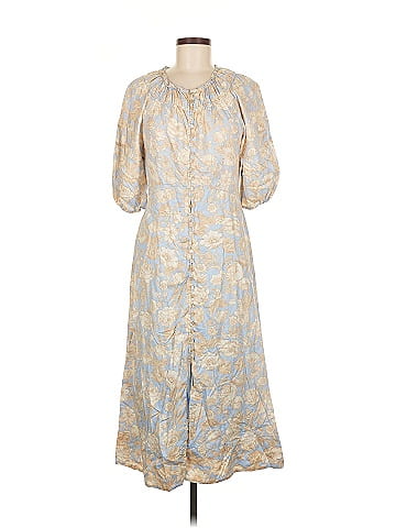 Rebecca Taylor Short Sleeve Satin Leaf Dress (view 1)