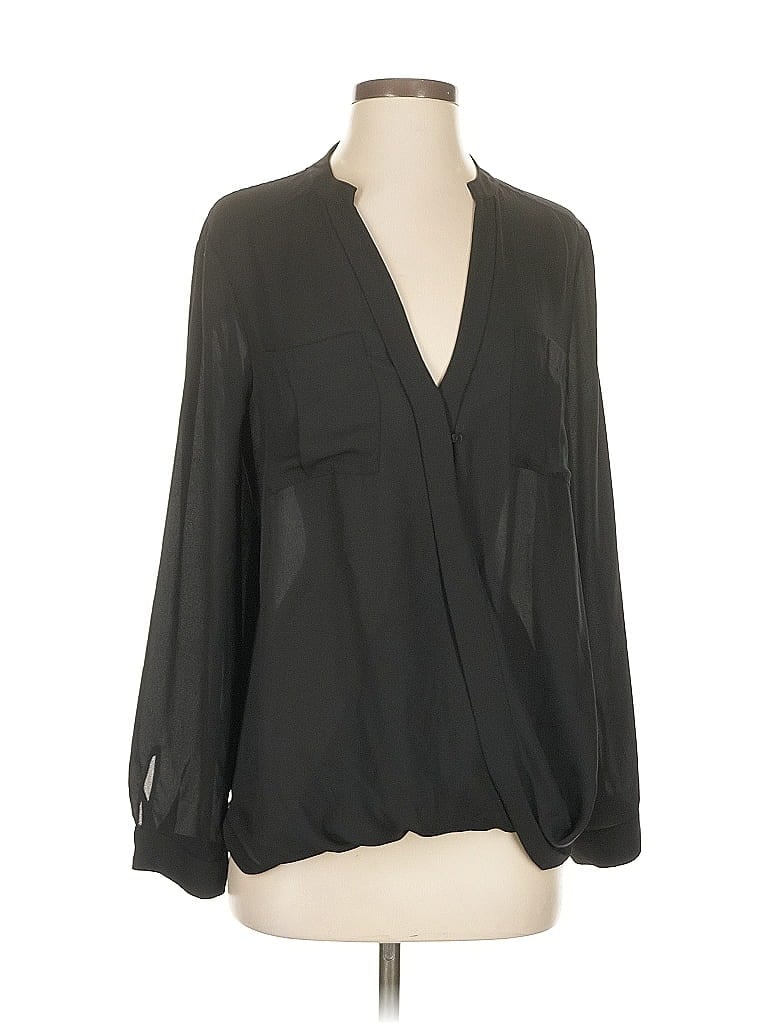 Pre-owned Maeve Long Sleeve Blouse In Black