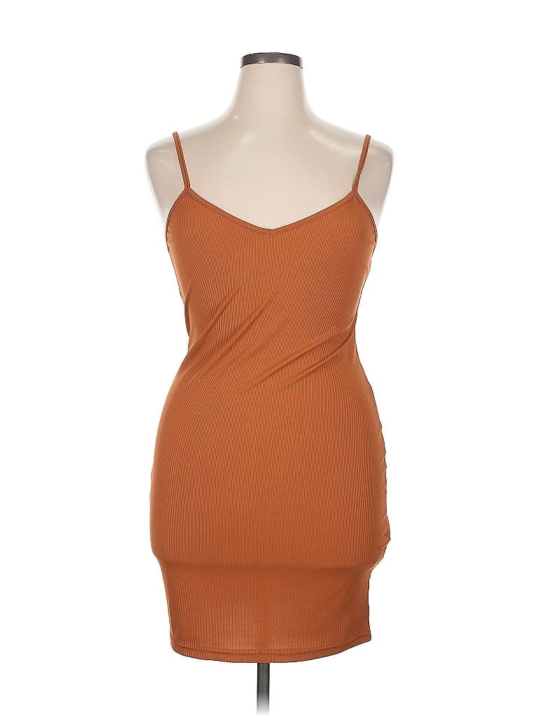 Pre-owned Shein Curve Cocktail Dress In Brown
