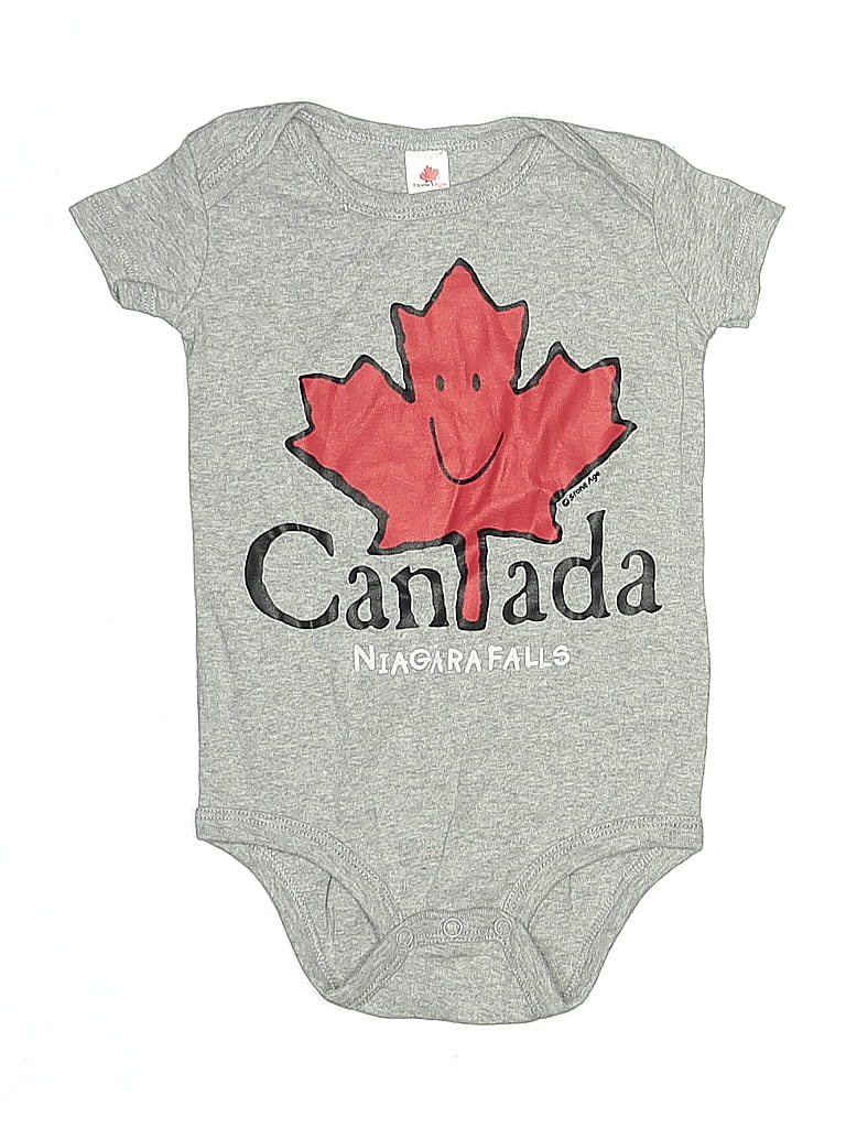 Pre-owned Assorted Brands Babies' Short Sleeve Onesie In Gray