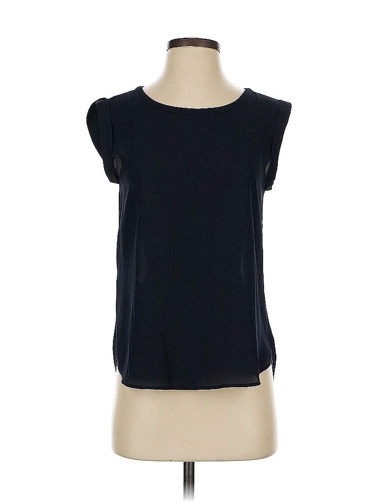 Pre-owned Ann Taylor Factory Short Sleeve Top Black Boatneck Tops