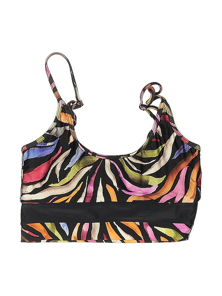 Pre-owned Beachriot Sport Swimsuit Top Black Print Pattern Swimwear