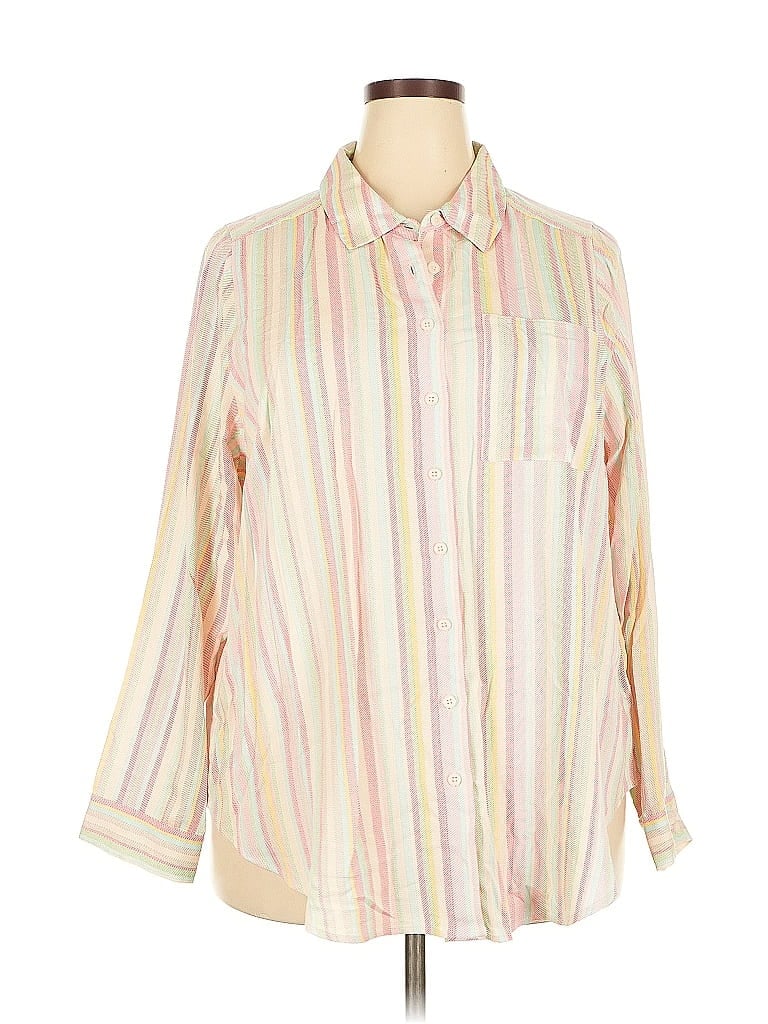 Pre-owned Torrid Long Sleeve Blouse In White