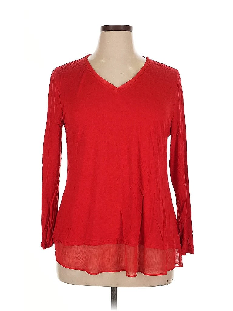 INC INTERNATIONAL CONCEPTS Pre-owned 3/4 Sleeve T-shirt In Red