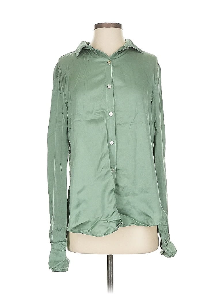 Pre-owned Bella Dahl Long Sleeve Blouse In Green