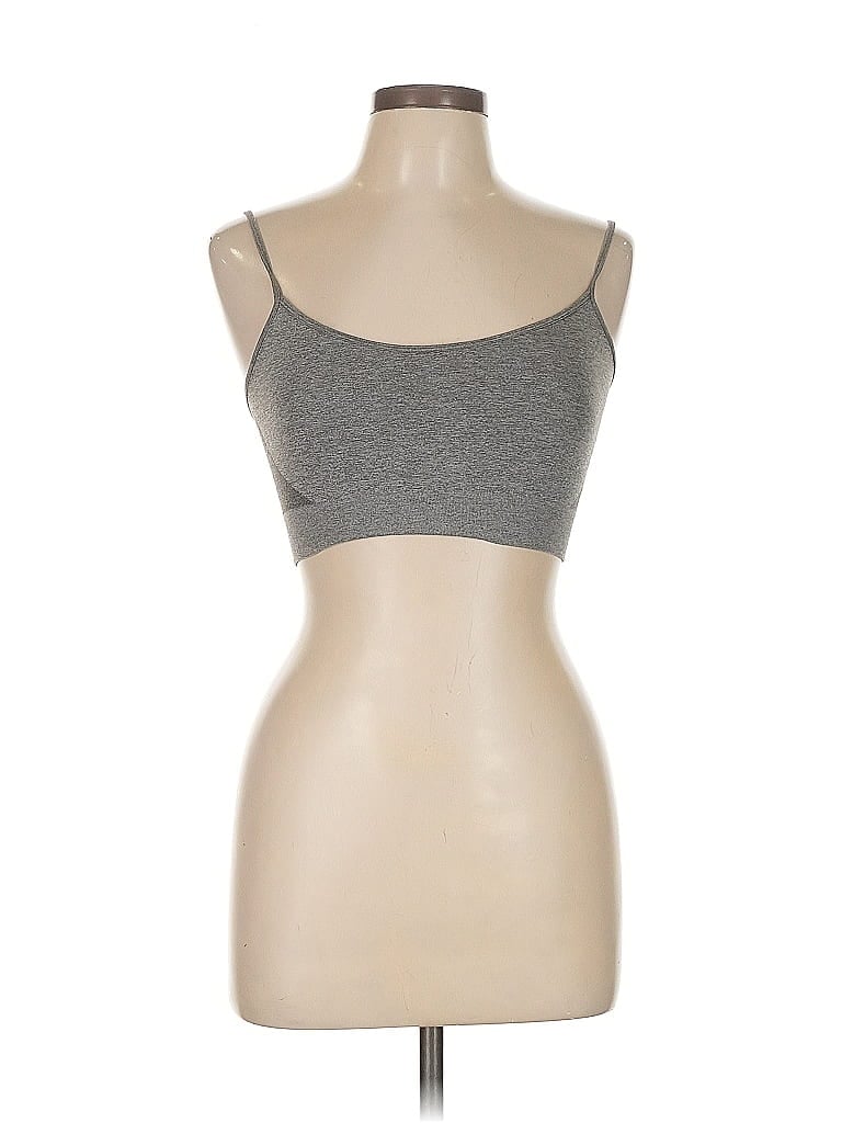 WONDER Pre-owned Tube Top Gray Strapless Neckline Tops