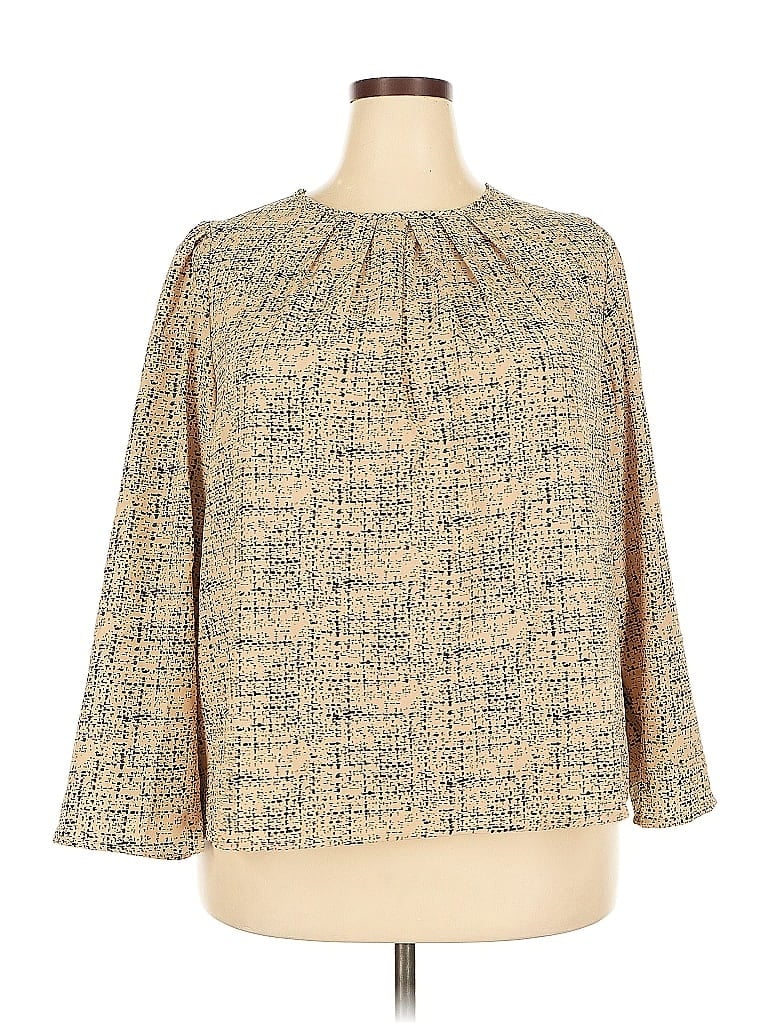 Pre-owned Shein Curve 3/4 Sleeve Blouse In Brown