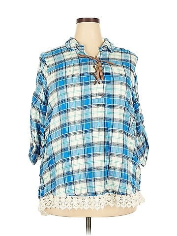 New Directions 3/4 Sleeve Button-Down Shirt (view 1)