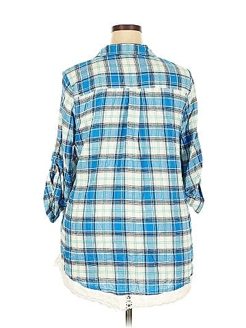 New Directions 3/4 Sleeve Button-Down Shirt (view 2)