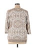 Belle By Kim Gravel Tan Ivory 3/4 Sleeve Blouse Size XL - photo 2