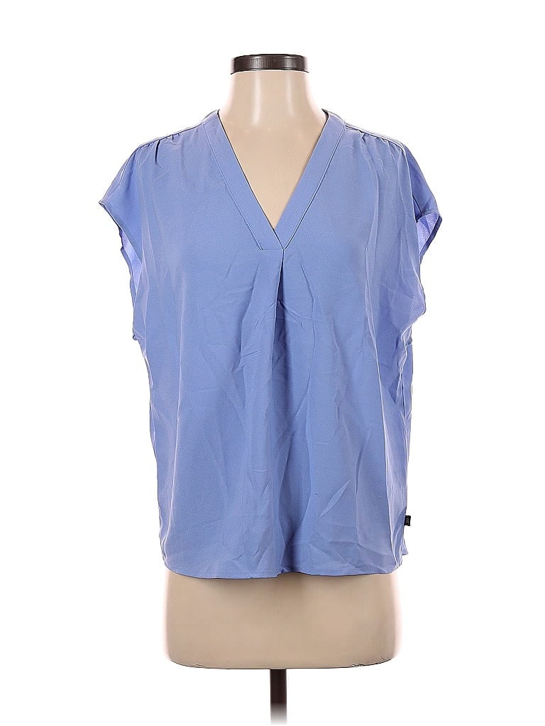 Pre-owned Banana Republic Short Sleeve Blouse In Blue
