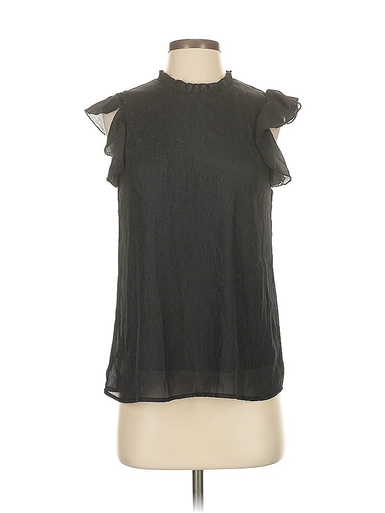 Pre-owned Andree By Unit Short Sleeve Blouse In Black