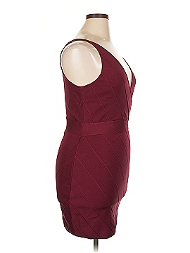 herve leger burgundy dress Ruched Jersey Mini Dress