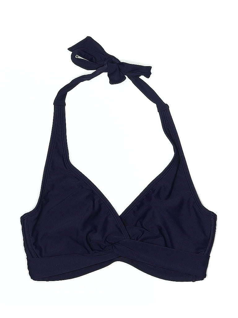 ATHLETA Pre-owned Swimsuit Top Blue Solid Pattern Swimwear