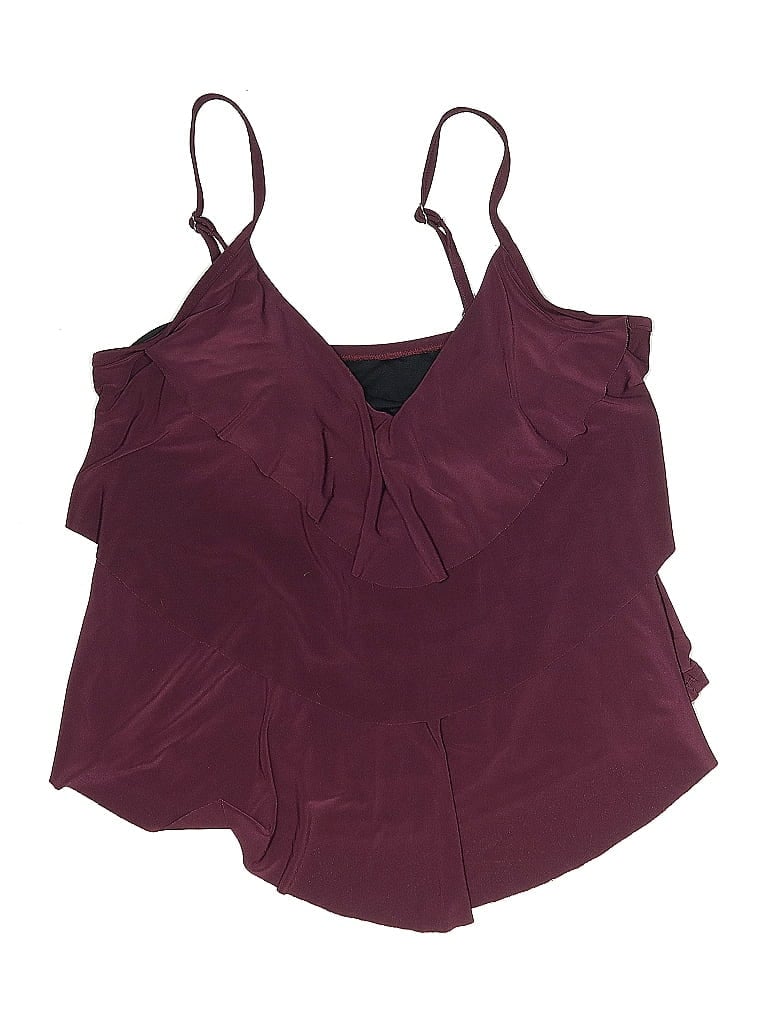 Pre-owned Aqua Green Swimsuit Top Burgundy Swimwear