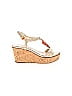 Prada 100% Leather Tan Silver Chain Link Gold Wedges Size EU 39 - photo 1