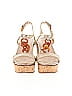 Prada 100% Leather Tan Silver Chain Link Gold Wedges Size EU 39 - photo 2