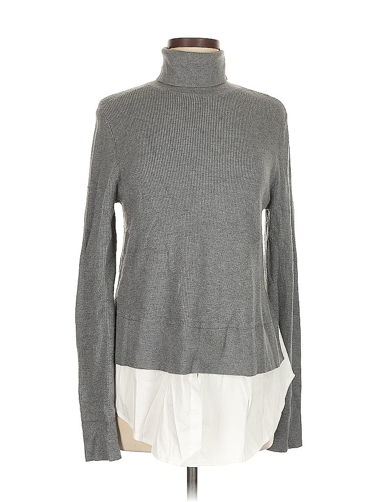 Pre-owned Ann Taylor Factory Turtleneck Sweater In Gray