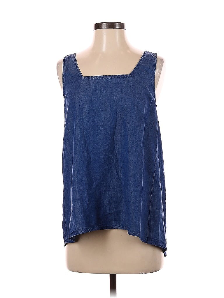 Pre-owned Ann Taylor Loft Outlet Sleeveless Blouse In Blue