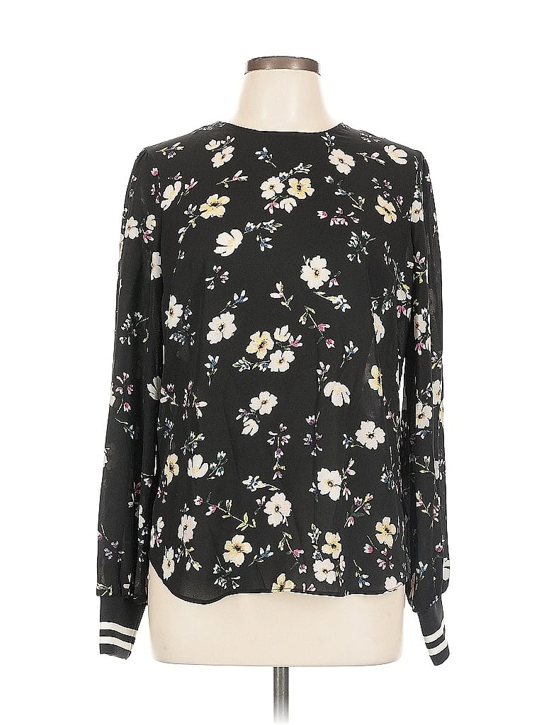 Pre-owned Rachel Rachel Roy Long Sleeve Blouse In Black