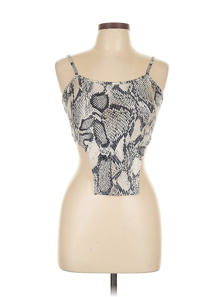 Pre-owned Fashion Nova Tank Top Ivory Strapless Neckline Tops In White