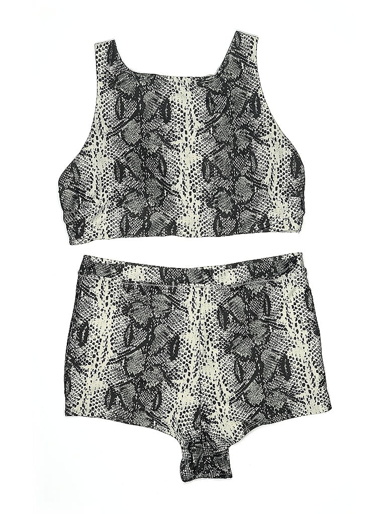 Pre-owned Aerie Two Piece Swimsuit In Gray