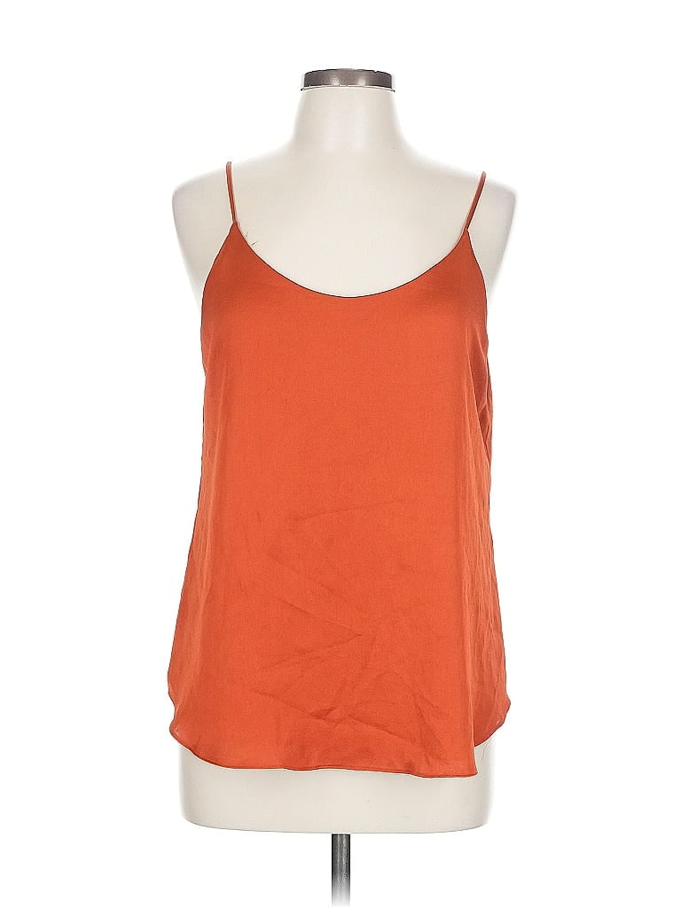Pre-owned Bar Iii Sleeveless Top Orange Halter Neckline Tops