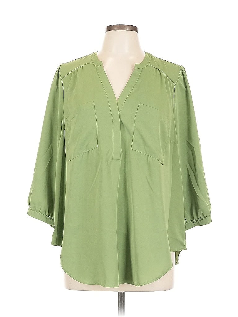 Pre-owned Torrid 3/4 Sleeve Blouse In Green