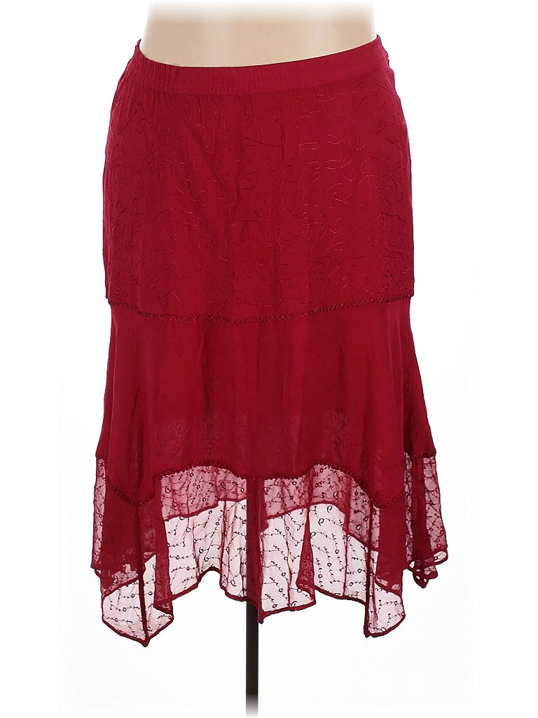 Catherines 100% Rayon Burgundy Casual Skirt Size 1X - photo 1