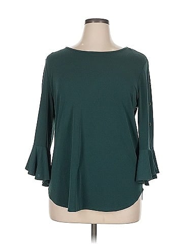 Green Envelope 3/4 Sleeve Top (view 1)