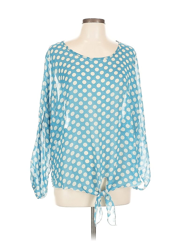 Pre-owned Cha Cha Vente 3/4 Sleeve Blouse In Blue