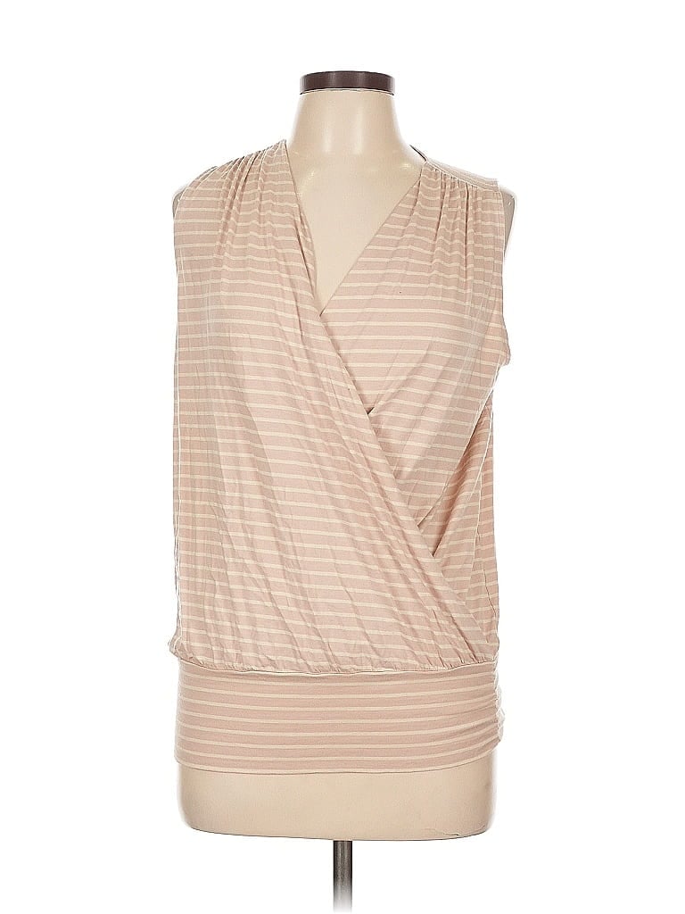 Pre-owned Garnet Hill Sleeveless Blouse In Brown