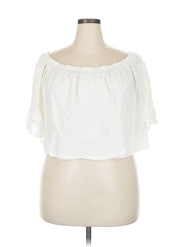 Pre-owned Charming Charlie 3/4 Sleeve Blouse In White