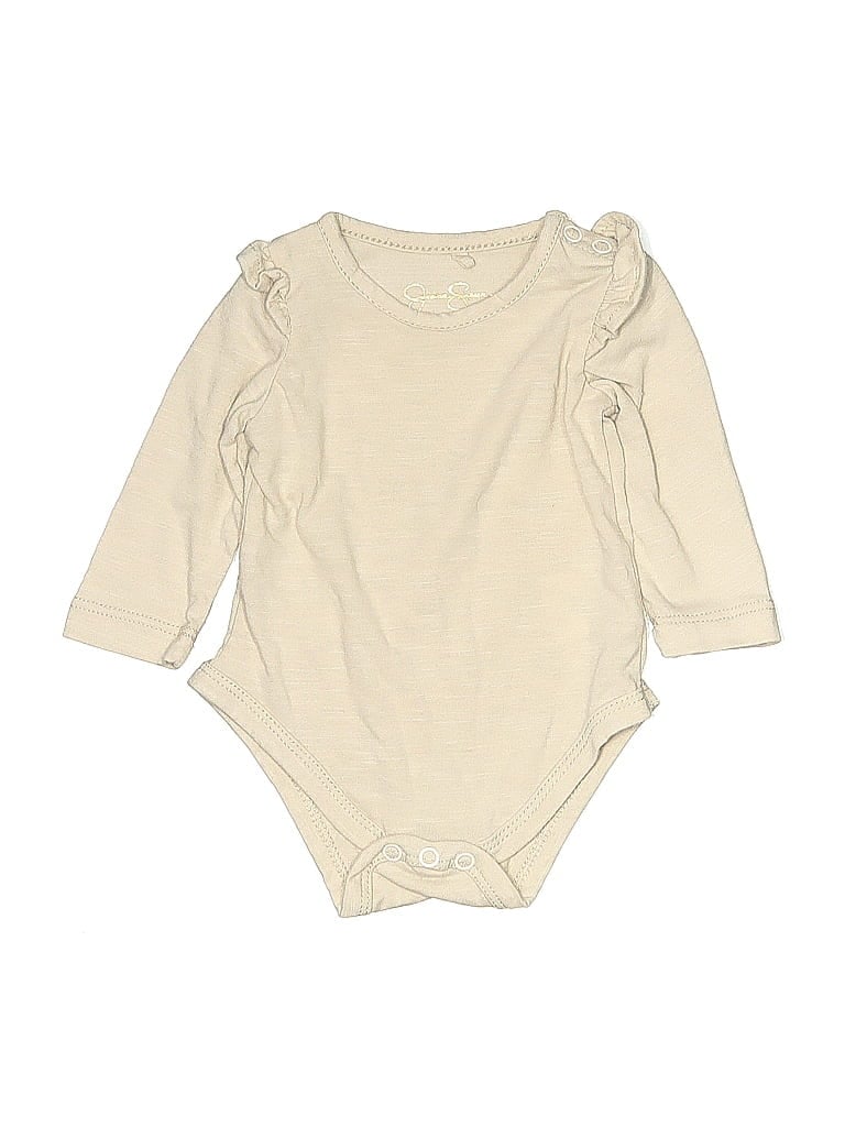 Pre-owned Jessica Simpson Babies' Long Sleeve Onesie In White