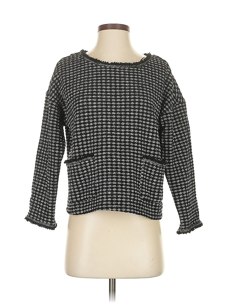 Pre-owned Max Studio Long Sleeve Top Gray Square Neckline Tops