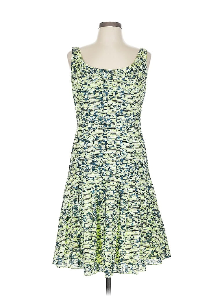 Akris Punto 100% Cotton Paisley Green Casual Dress Size 10 - photo 1