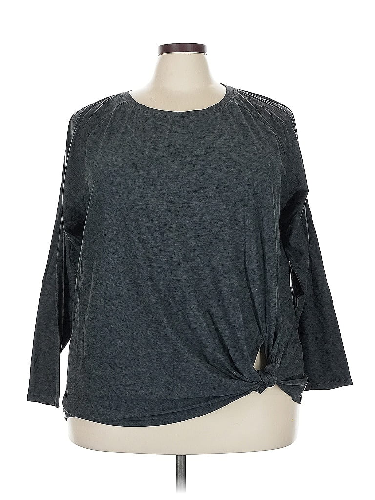 Pre-owned We Wander 3/4 Sleeve T-shirt In Gray