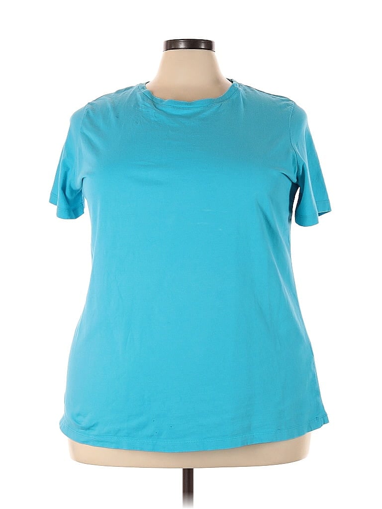 Pre-owned Woman Within Active T-shirt In Blue