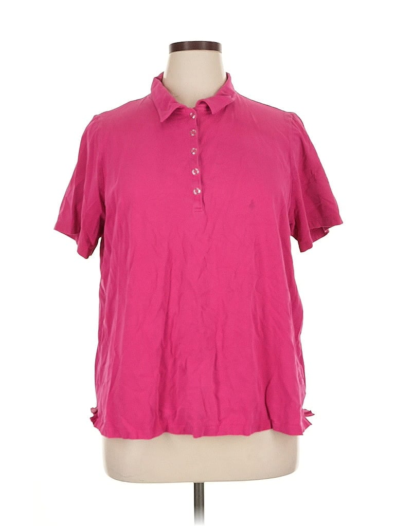 Pre-owned Catherines Short Sleeve Polo Shirt In Pink