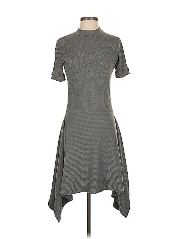 Susana Monaco Graphite Ribbed Dress (view 1)