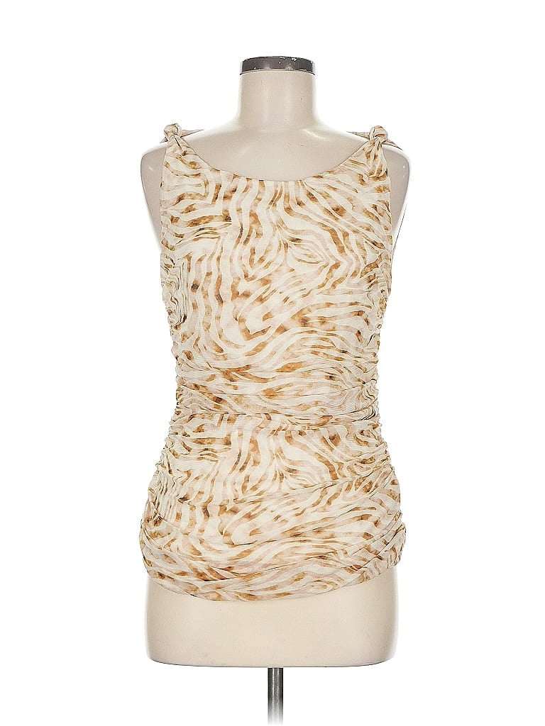 Pre-owned Jane And Delancey Sleeveless Top Gold Cowl Neck Tops