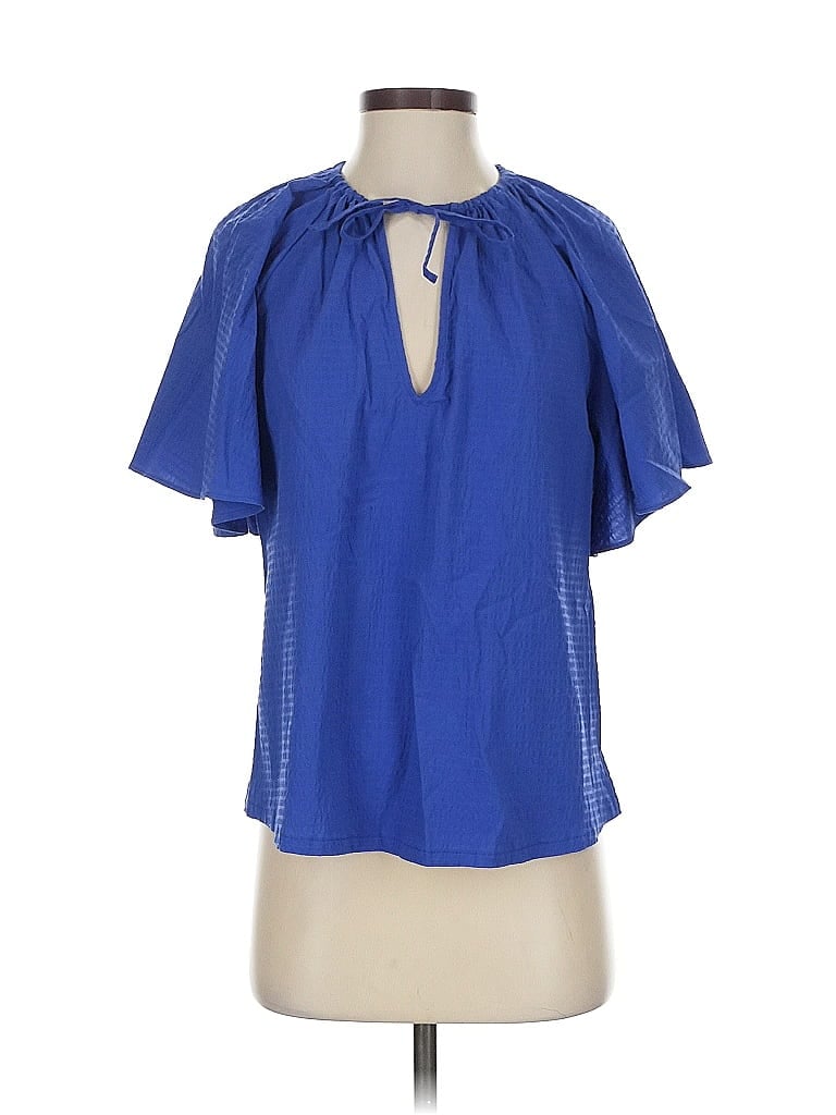 A New Day Short Sleeve Blouse In Blue