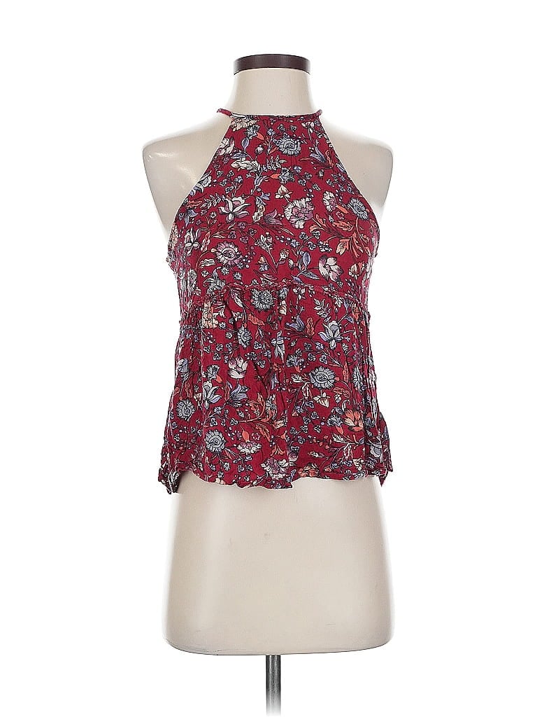 Pre-owned American Eagle Outfitters Sleeveless Blouse In Burgundy