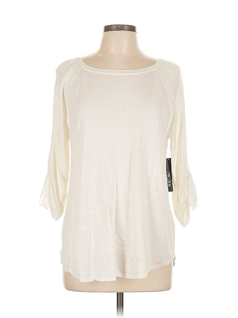 Pre-owned Nic + Zoe Cardigan Sweater In White