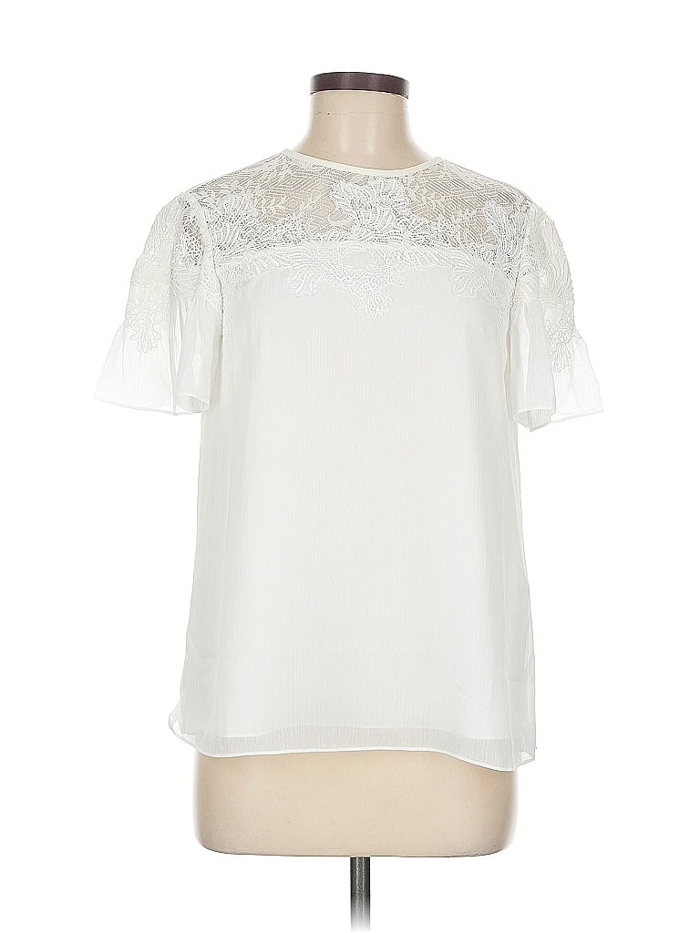 Pre-owned Ted Baker Short Sleeve Blouse In White