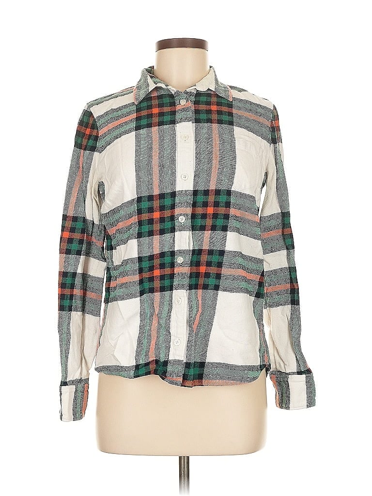 Pre-owned J.crew Factory Store Long Sleeve Button Down Shirt In Green